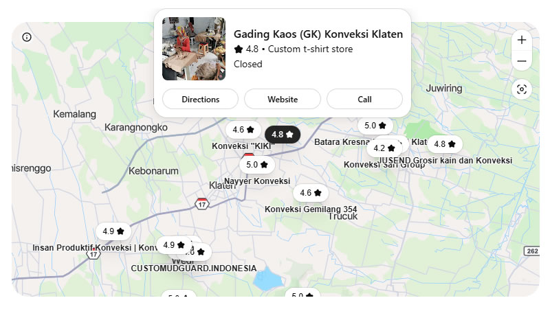 konveksi klaten maps